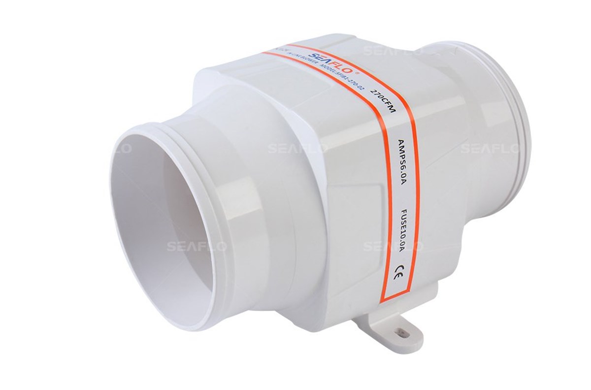 SR10512 12 Volt 100 mm Blower, Tekne ve Yat Kanal Tipi Fan Aspiratör