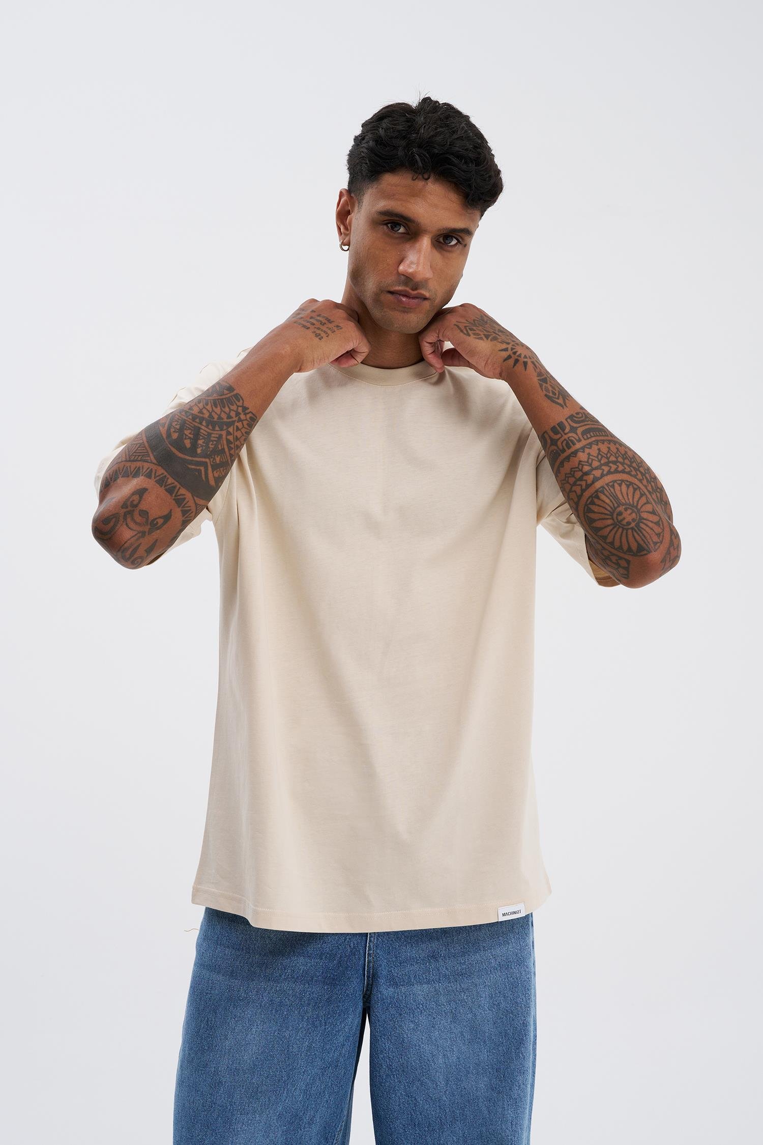 Erkek Basic Super Pamuklu Oversize Taş Tişört