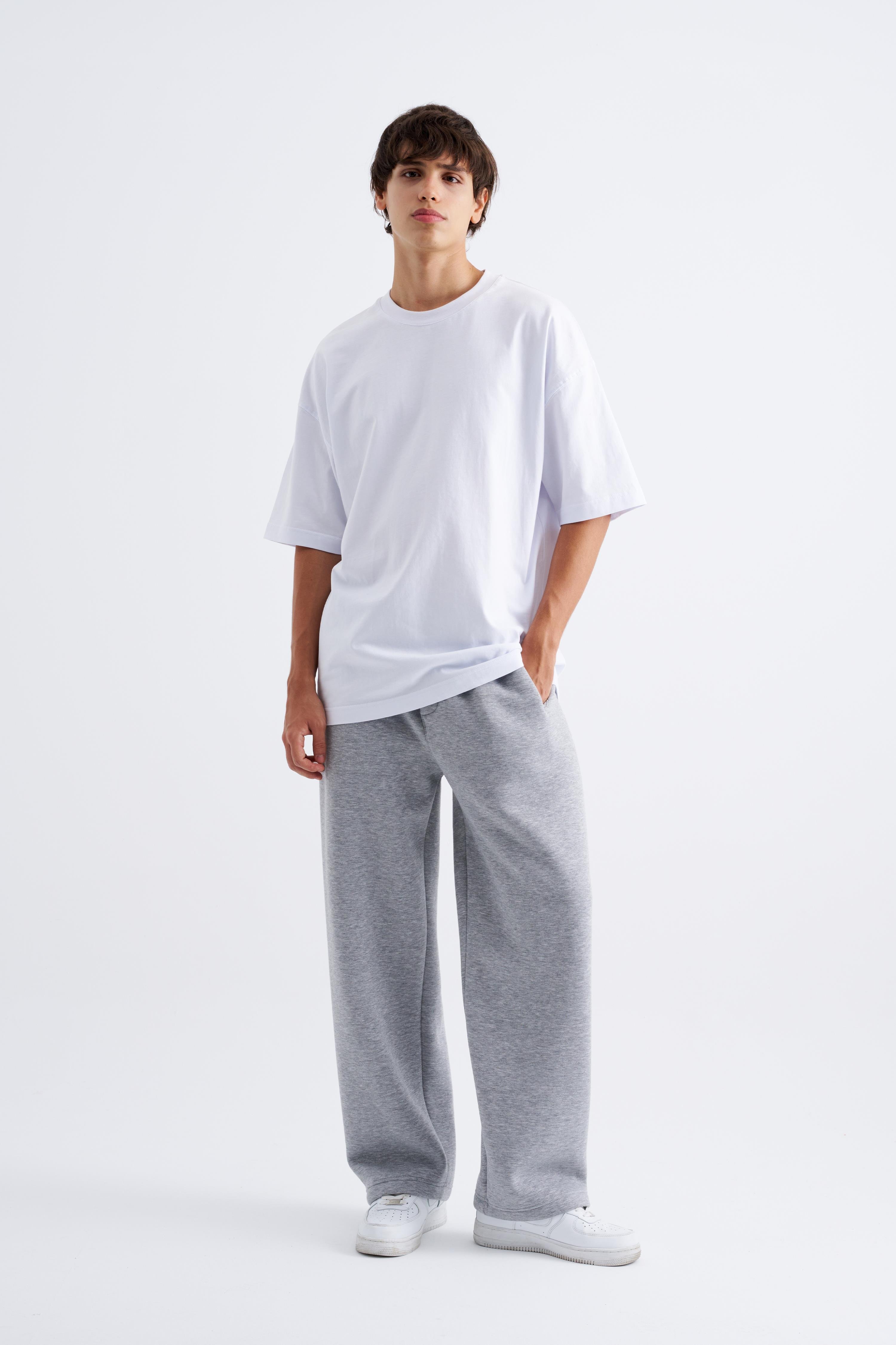 Erkek Oversize Baggy Eşofman Altı GRİ MELANJ