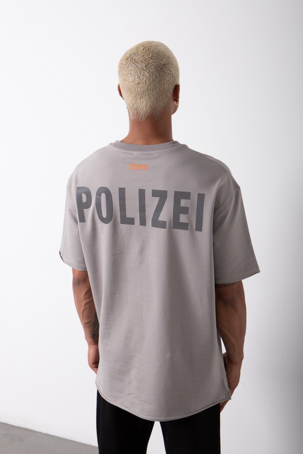 Relaxed Polızeı Baskılı Pamuklu T-Shirt ICE GRİ