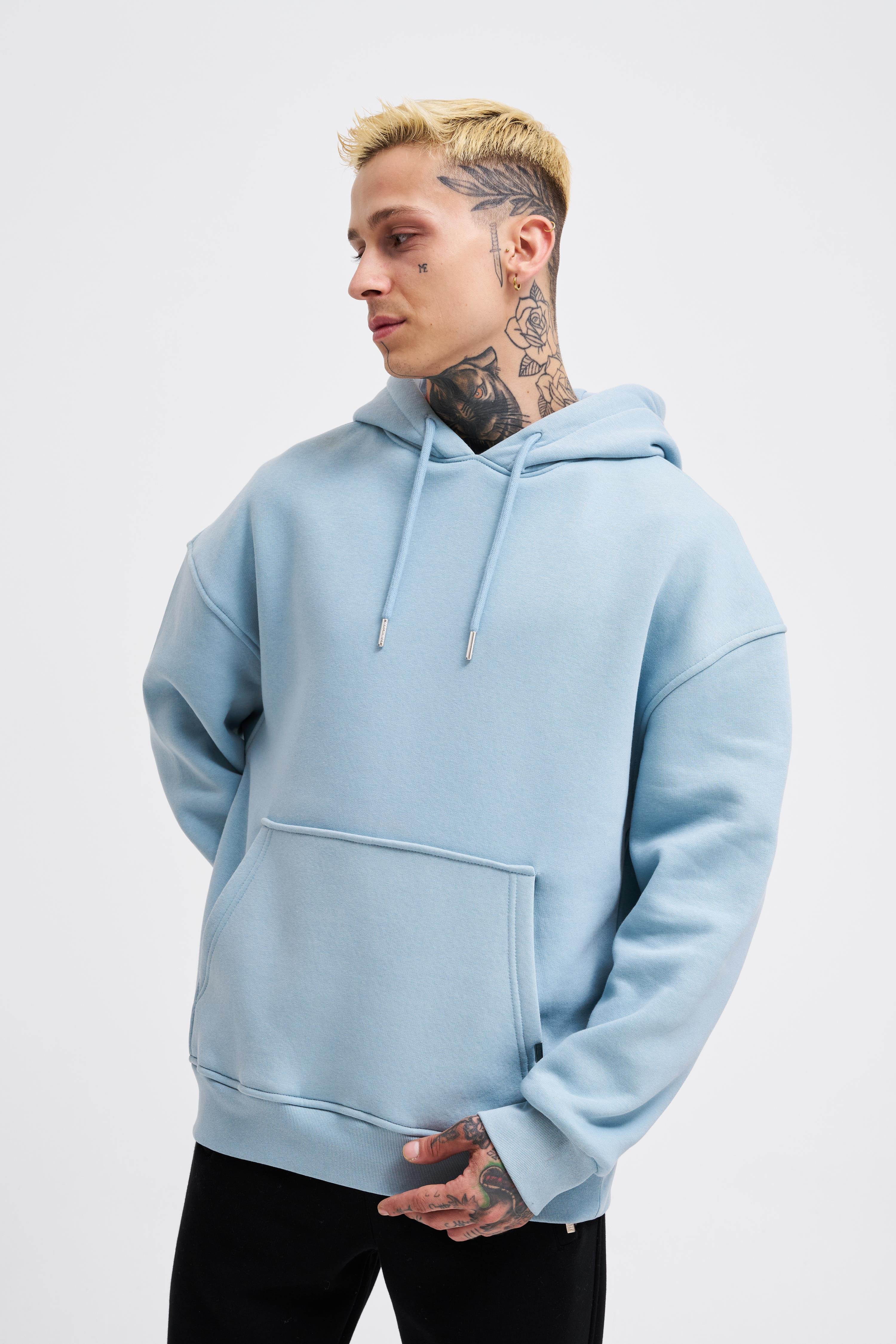 Oversize Cepli Kapüşonlu Sweatshirt AQUA