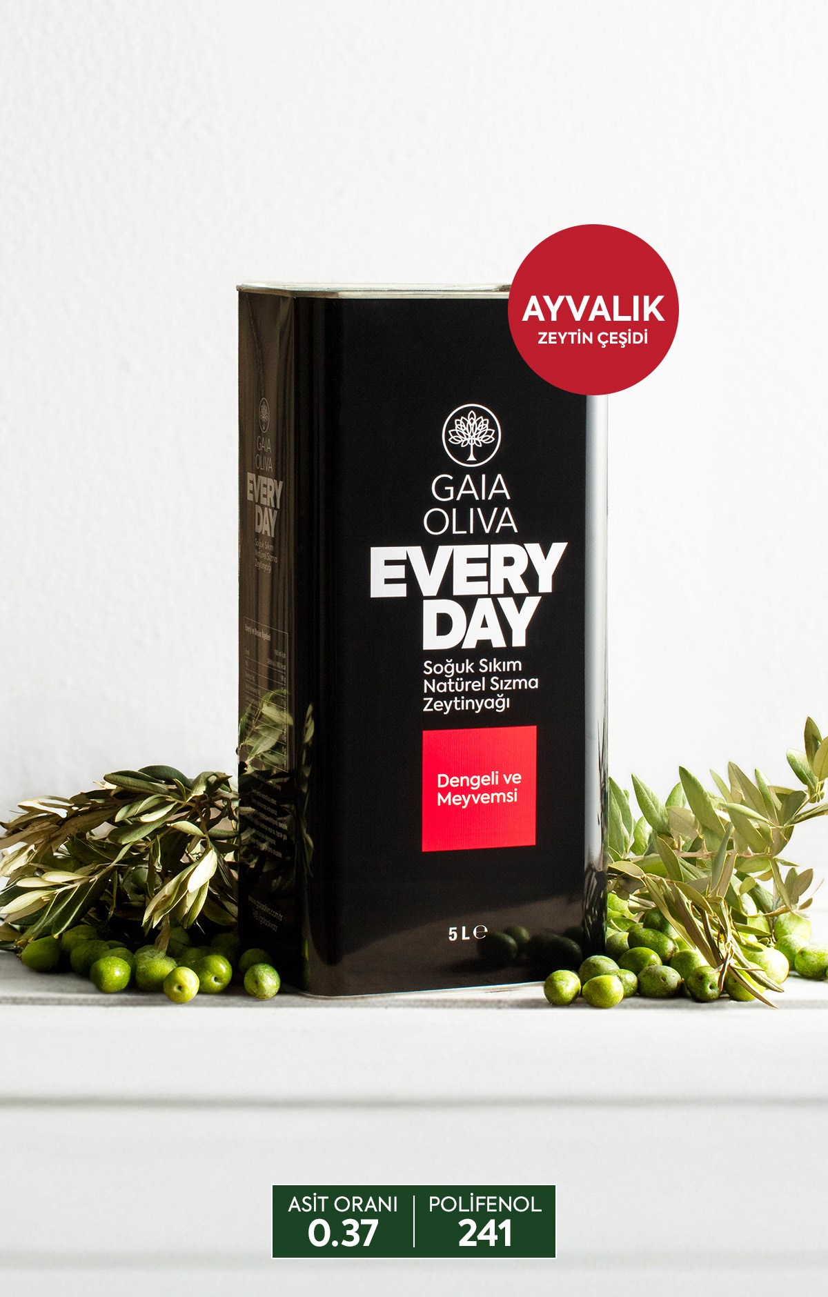 Everyday Ayvalık 5 lt Natürel Sızma Zeytinyağı