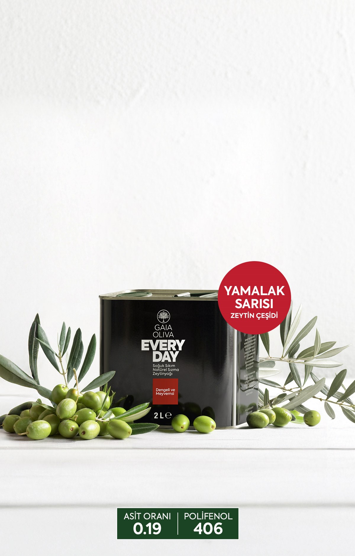 Everyday Yamalak Sarısı 2 lt Natürel Sızma Zeytinyağı