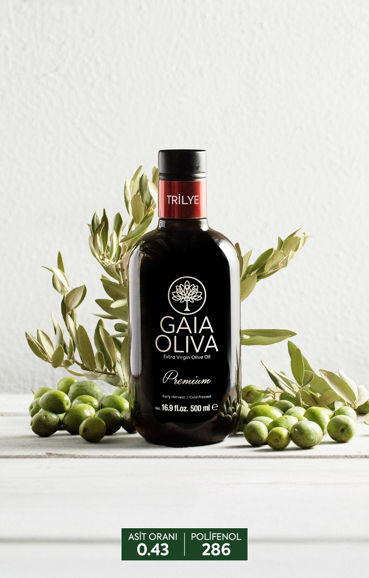 Premium Trilye 500 ml Erken Hasat Natürel Sızma Zeytinyağı
