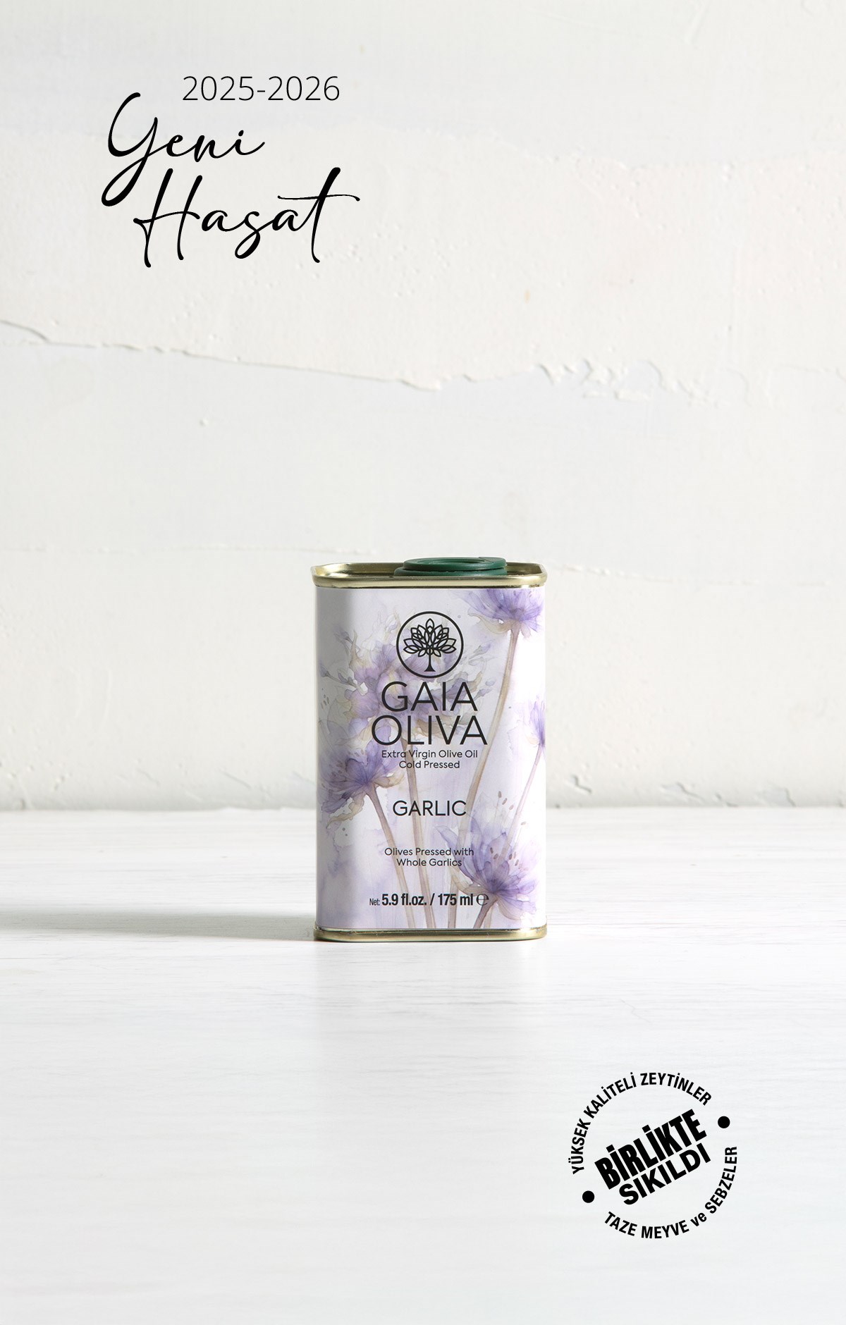 Anneler Günü'ne Özel Sarımsak Çeşnili 175 ml Natürel Sızma Zeytinyağı