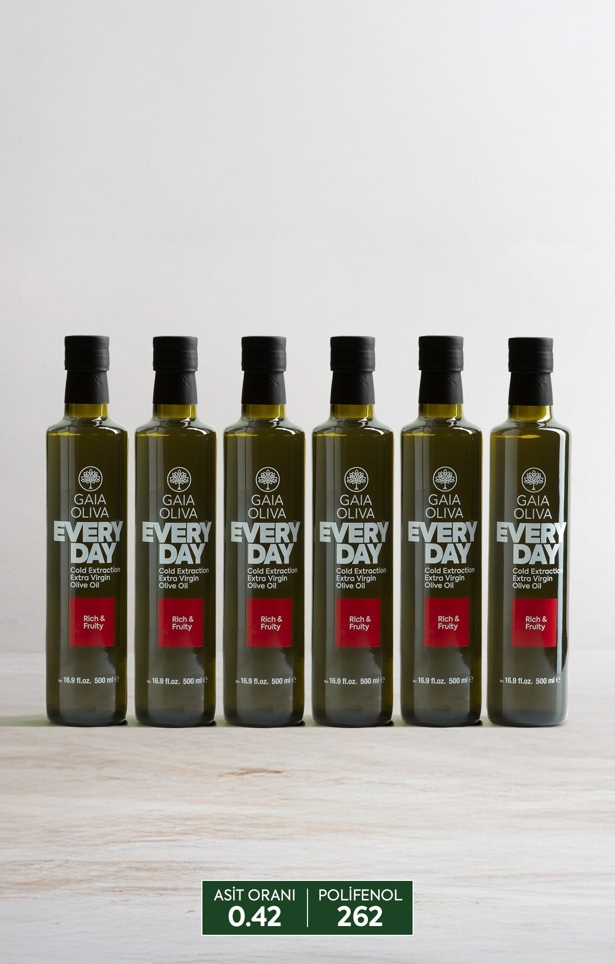 6lı Everyday 500 ml Natürel Sızma Zeytinyağı