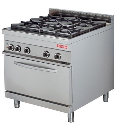 ARİSCO 4 OCAKLI GAZLI KUZİNE CE BELGELİ 2/1 GN ELEKTRİKLİ FIRIN GR922E