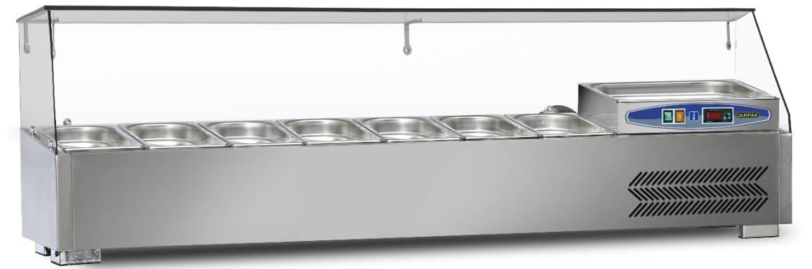 Dampak Soğutmalı Set Üstü Saladbar 7 Küvetli 22SBS07-15DAMPAK Dampak Soğutmalı Set Üstü Saladbar 7 Küvetli 150x35x40 cm 22SBS07-15Set Üstü Saladbar ve Sushi DolaplarıDampak Soğutmalı Set Üstü Saladbar 7 Küvetli 150x35x40 cm 22SBS07-15