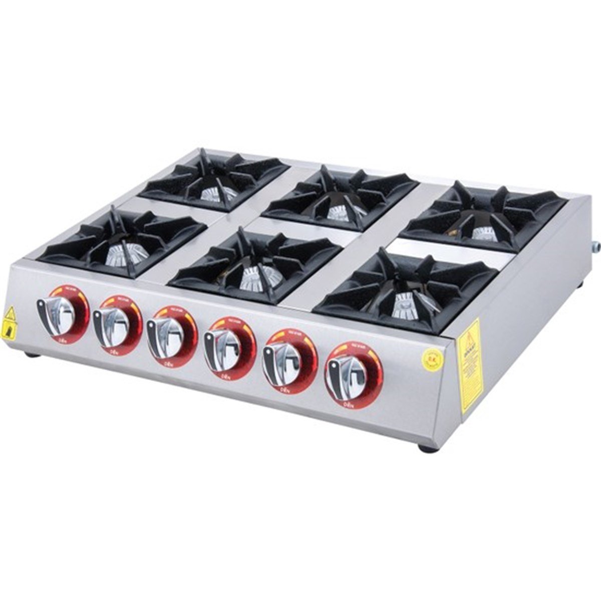 DRNDrn Set Üstü 6 Ocaklı Gazlı Ve Lpg Ce Belgeli Gazmer Onaylı 75X55X16 DRNMO-6SANAYİ OCAKLARIDrn Set Üstü 6 Ocaklı Gazlı Ve Lpg Ce Belgeli Gazmer Onaylı 75X55X16 DRNMO-6