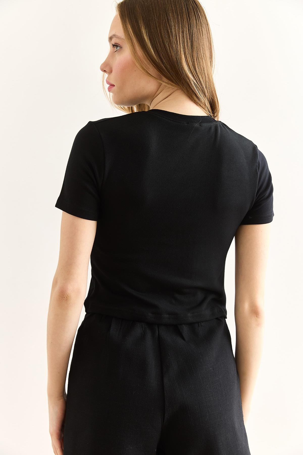 Baskılı Soft Touch Saran Esnek Body Yıldız Siyah