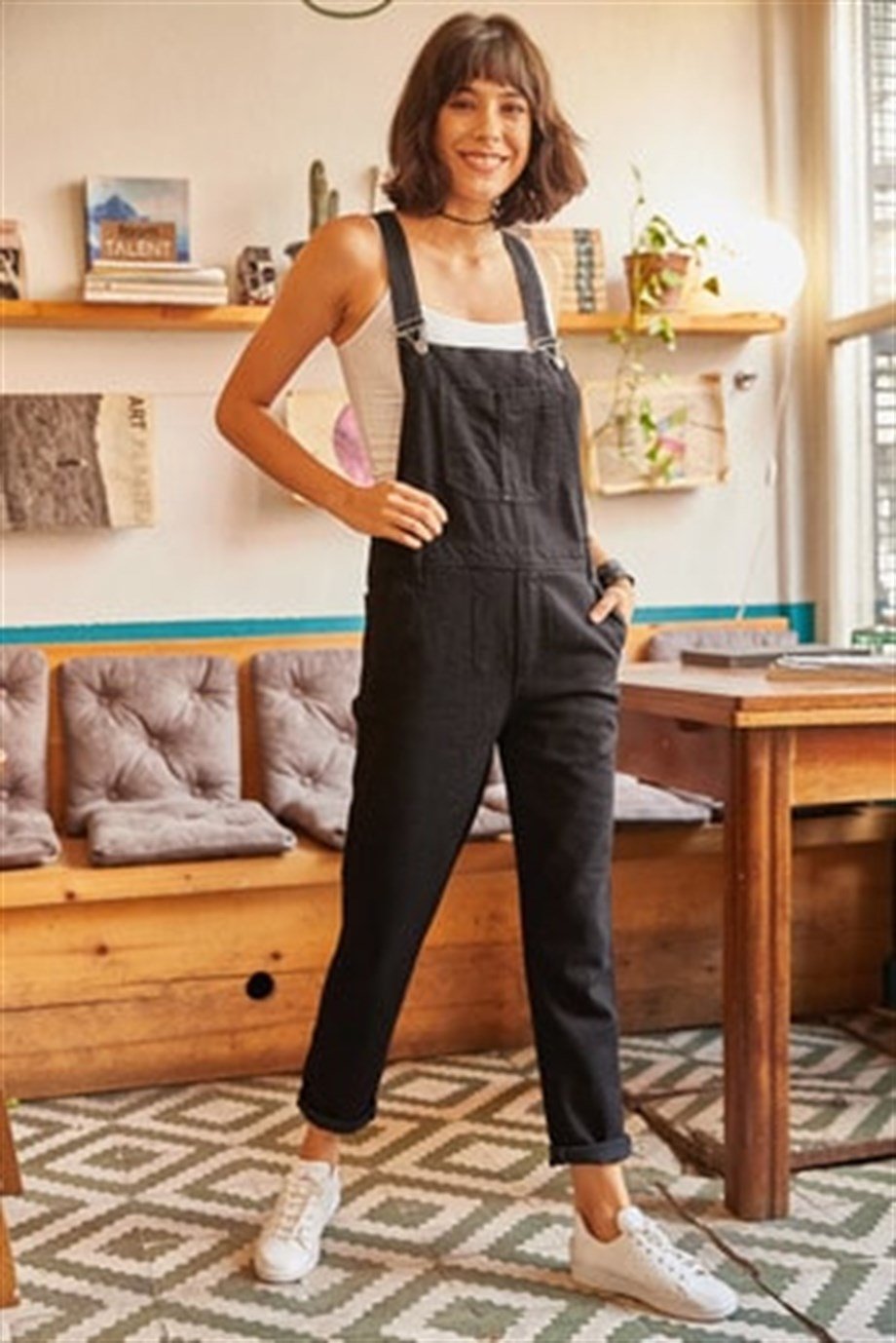 Denim Bahçıvan Salopet Siyah
