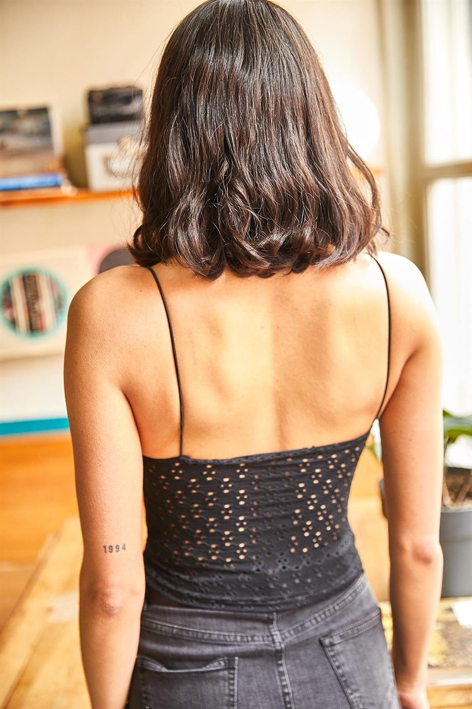 İp Askılı Kaşkorse Body Siyah Güpür