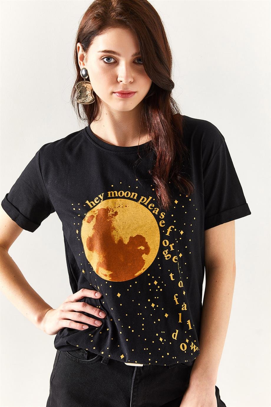 Moon Tişört Siyah