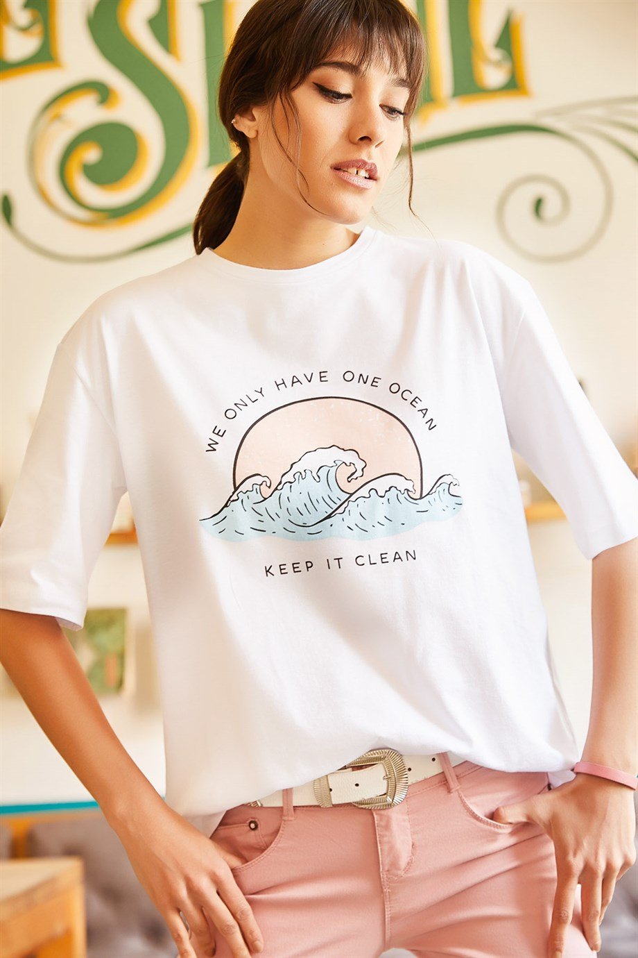 Ocean Tişört Beyaz