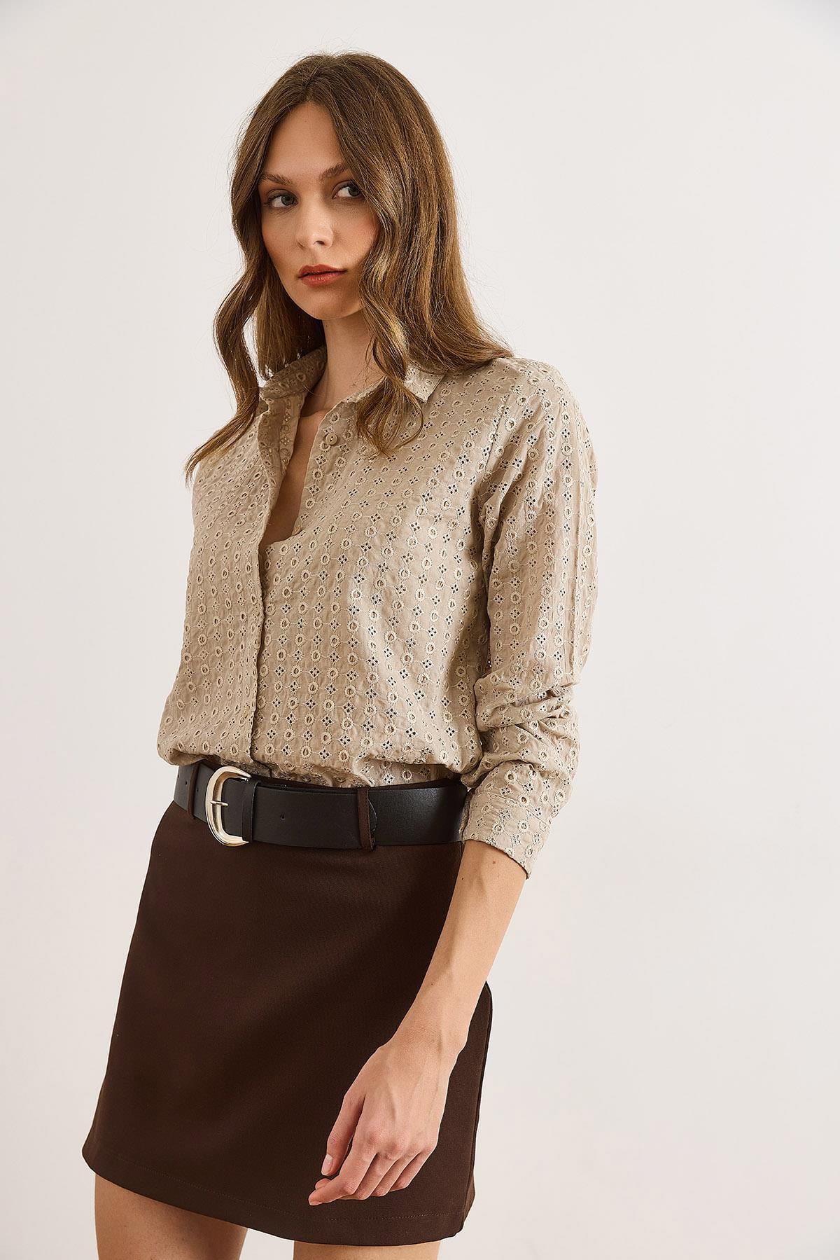 Regular Fit Fisto Gömlek Vizon