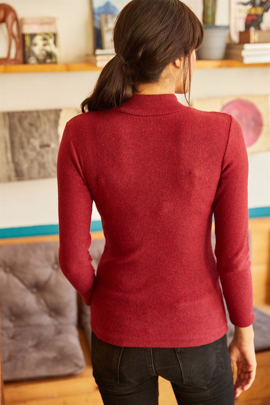 Yarım Balıkçı Şardonlu Kaşkorse Body Bordo
