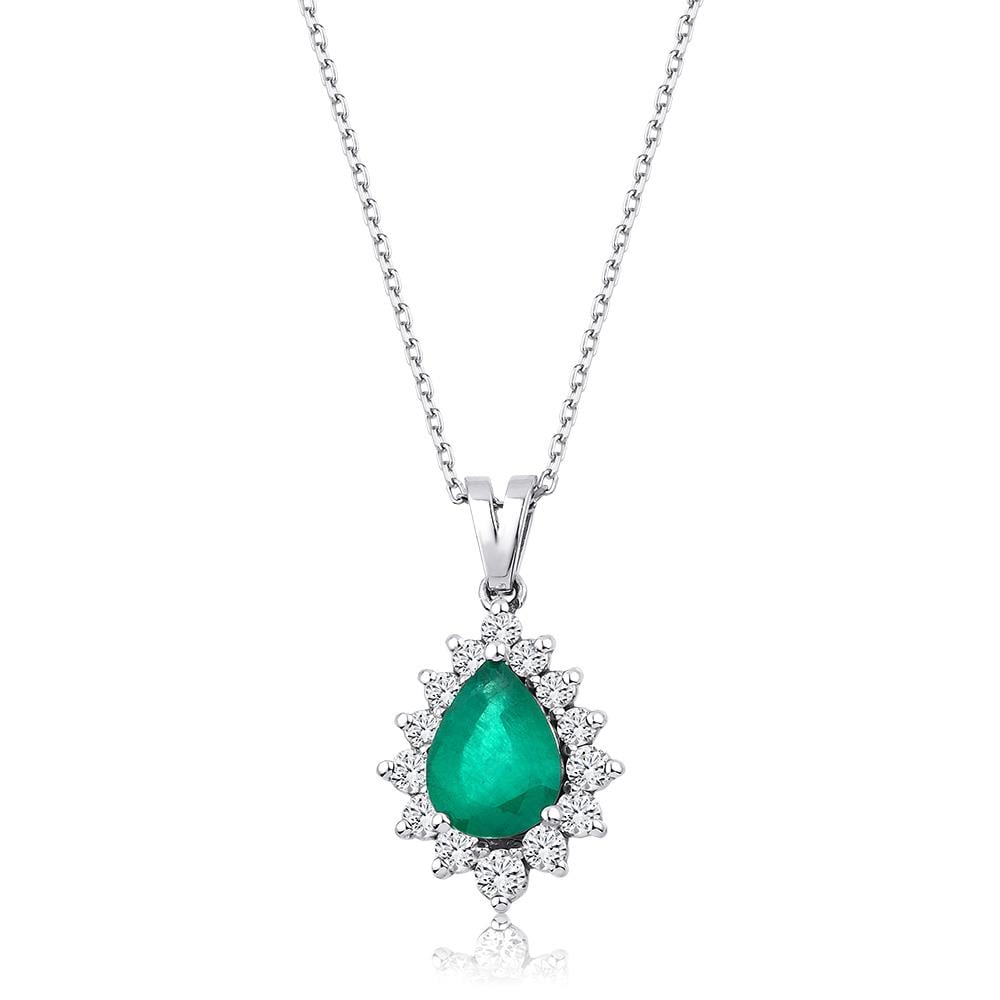  1.31 Ct Pırlanta Zümrüt Kolye