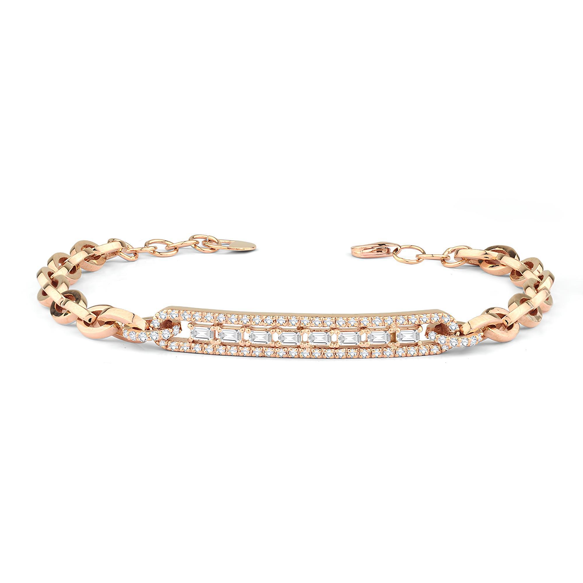 0.76 Karat Pırlanta Baget Bileklik