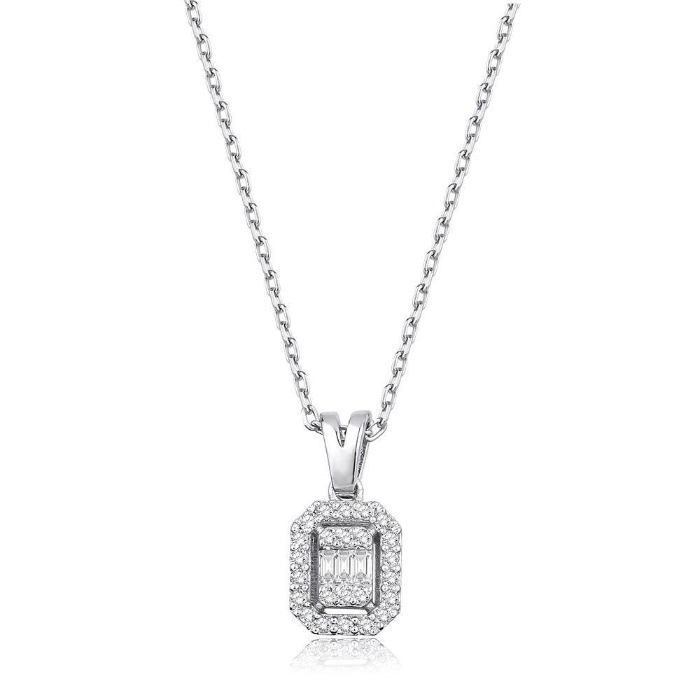 0.15 Ct Pırlanta Baget Kolye