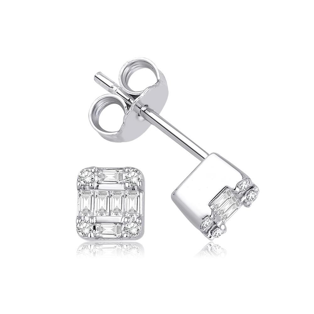 0.21 Ct Pırlanta Baget Küpe