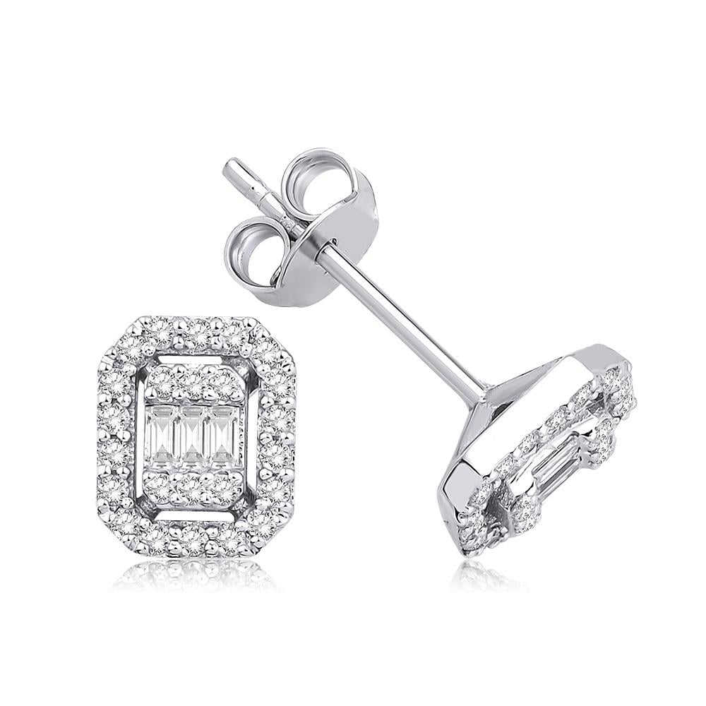 0.30 Ct Pırlanta Baget Küpe