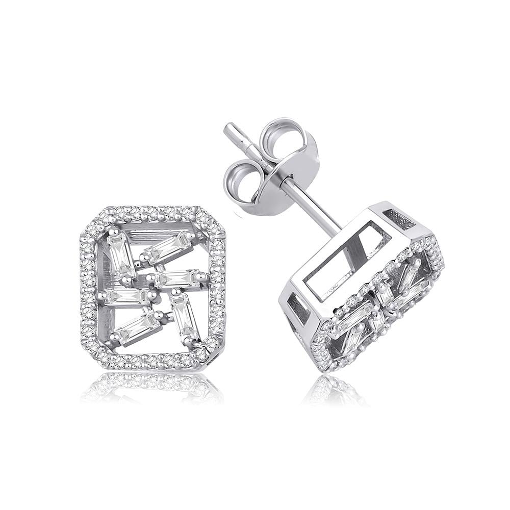 0.35 Ct Pırlanta Baget Küpe