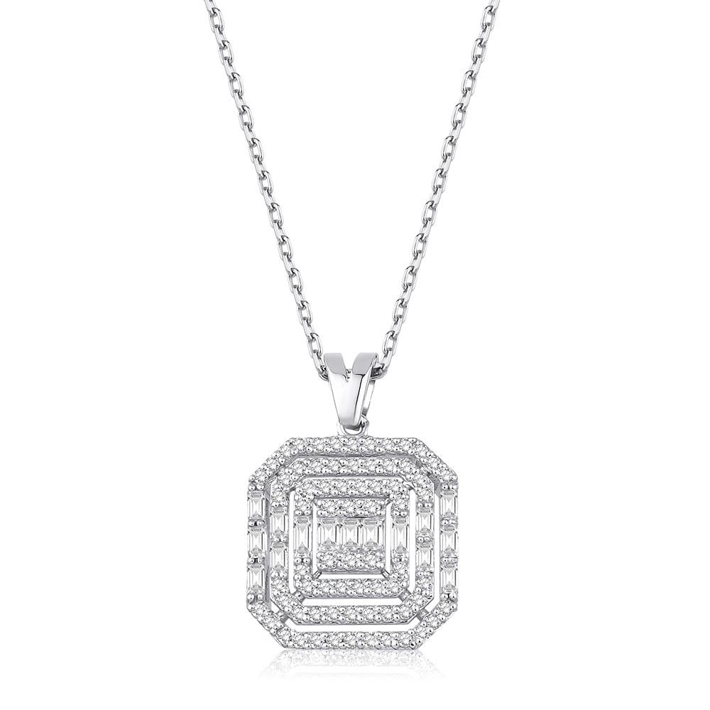 0.51 Ct Pırlanta Baget Kolye 