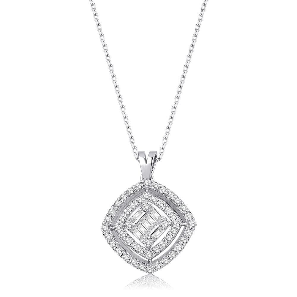 0.51 Ct Pırlanta Baget Kolye