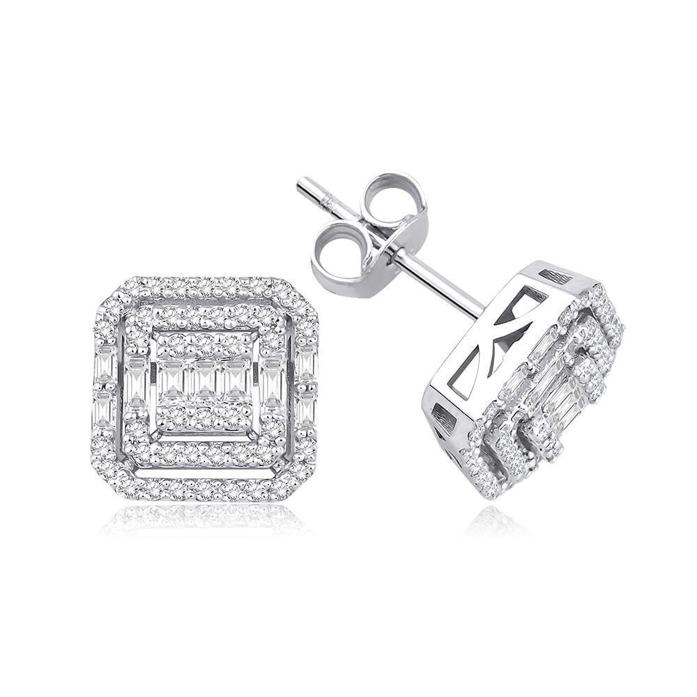 0.67 Ct Pırlanta Baget Küpe