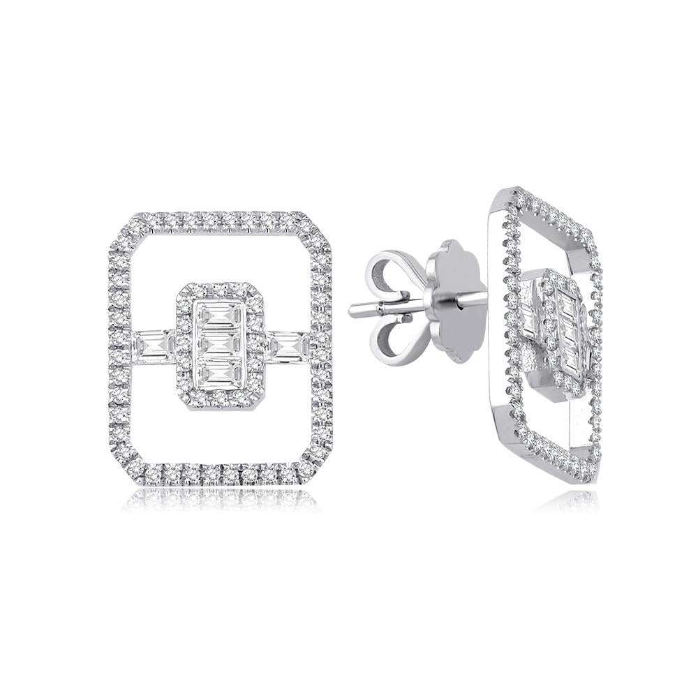 0.78 Ct Pırlanta Tasarım Küpe