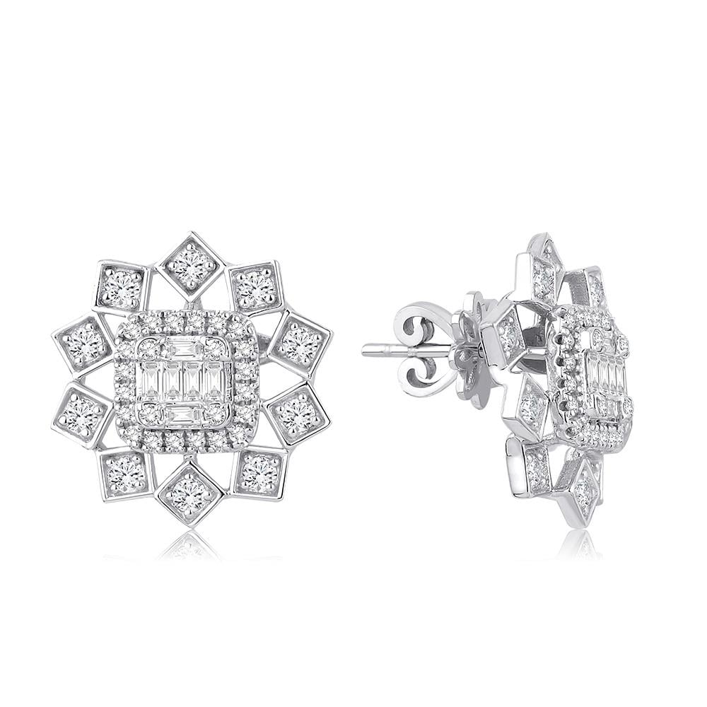 0.99 Ct Pırlanta Baget Küpe