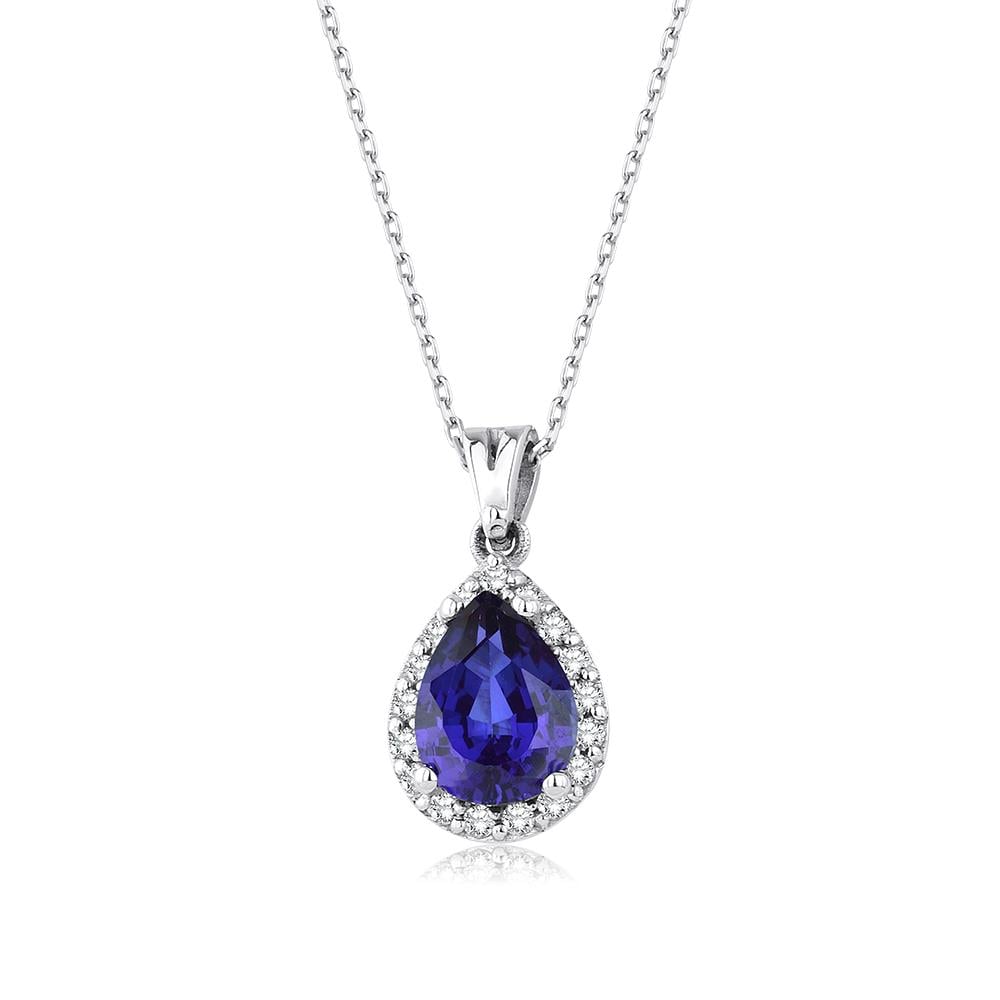 1.64 Karat Pırlanta Safir Kolye