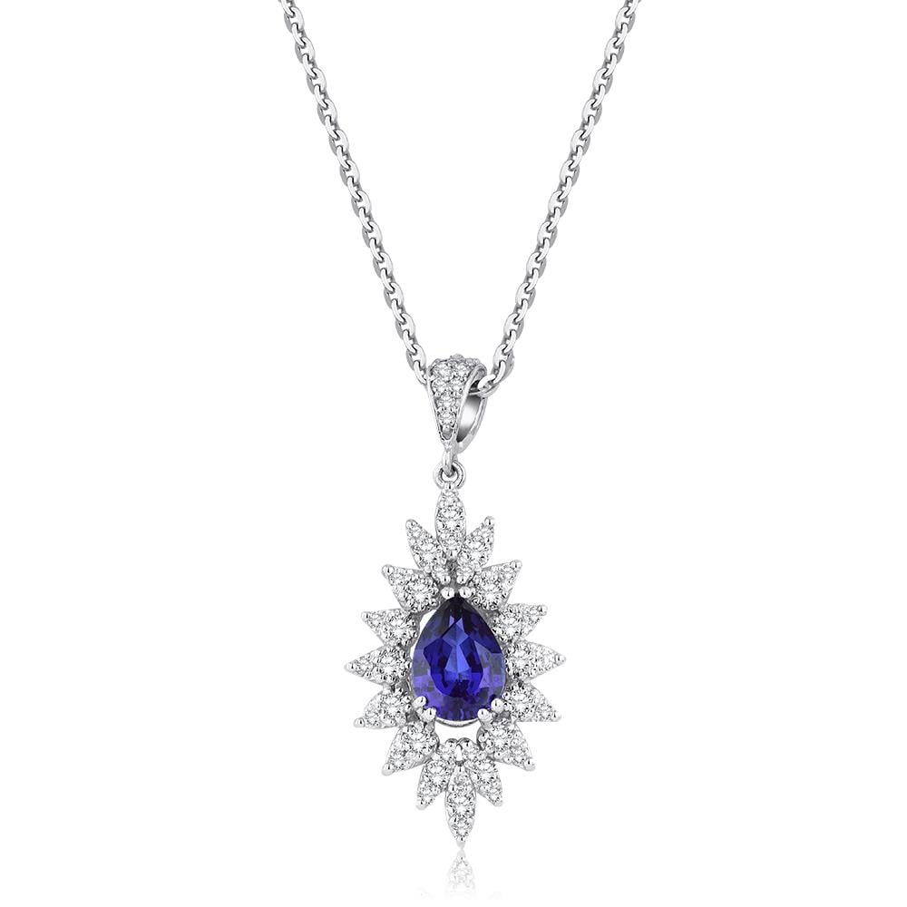 1.57 Karat Pırlanta Safir Kolye