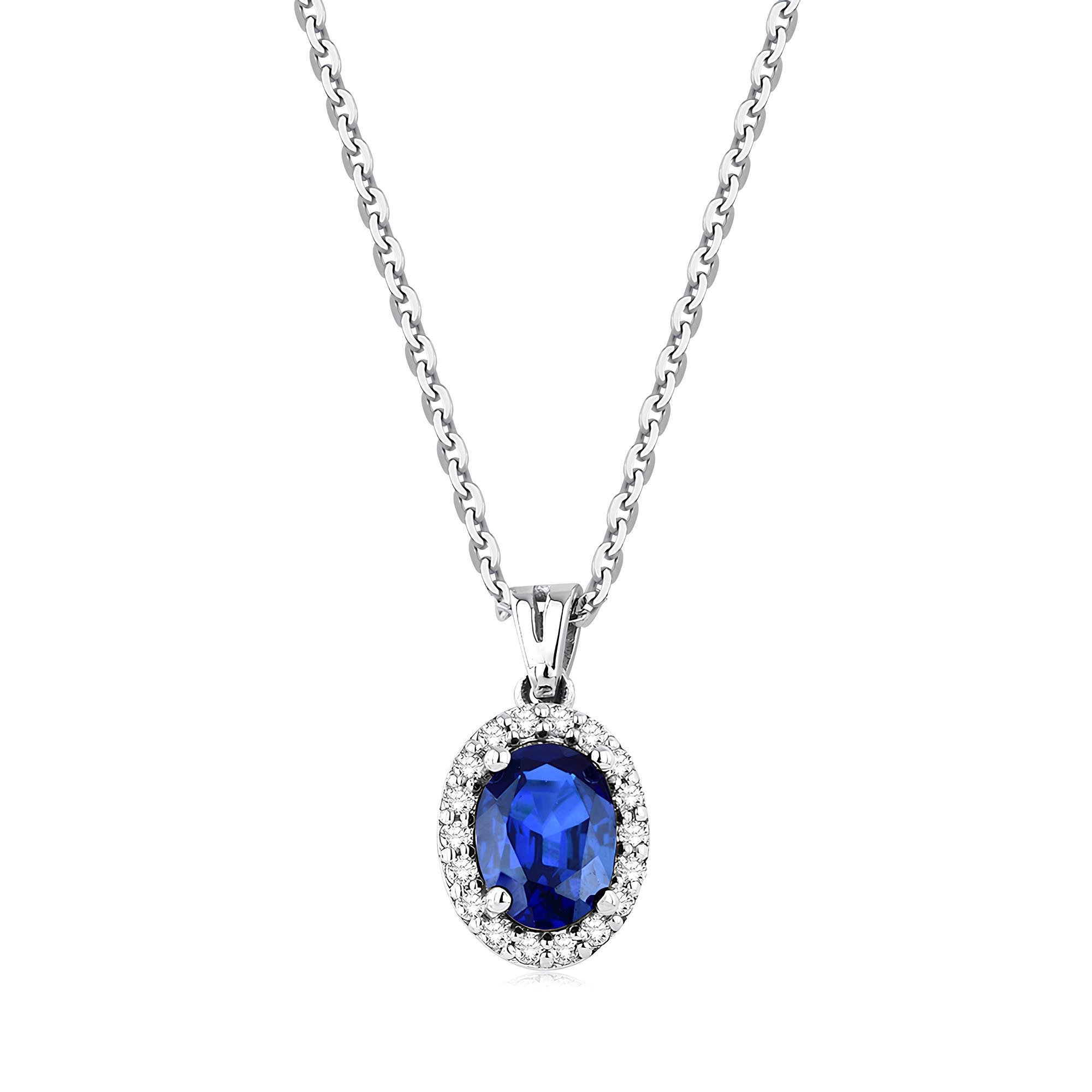 1.33 Karat Pırlanta Safir Kolye