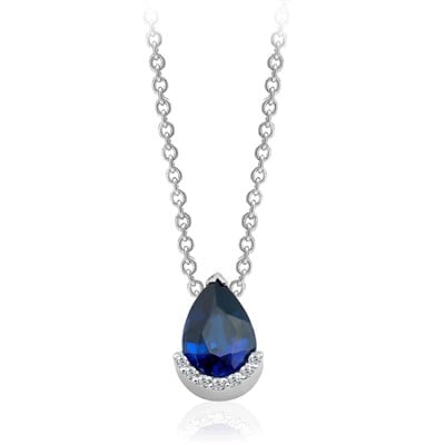1.03 Karat Pırlanta Safir Kolye