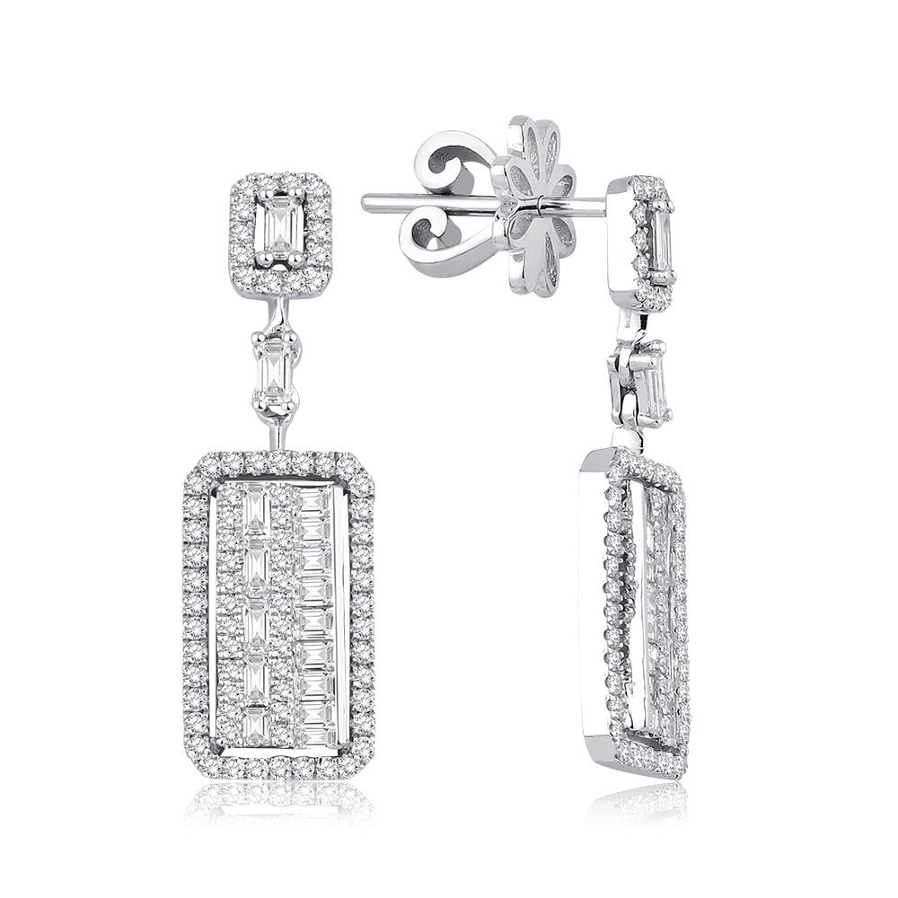 1.38 Ct Pırlanta Baget Küpe