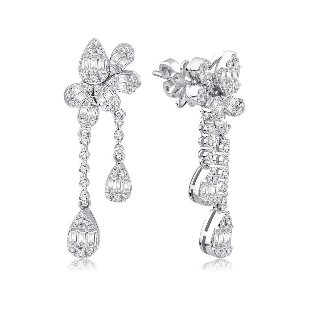1.73 Ct Pırlanta Baget Küpe