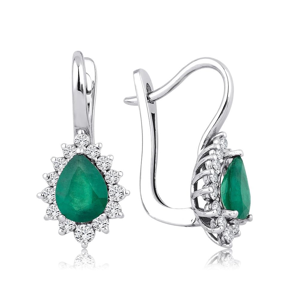 2.63 Ct Pırlanta Zümrüt Küpe