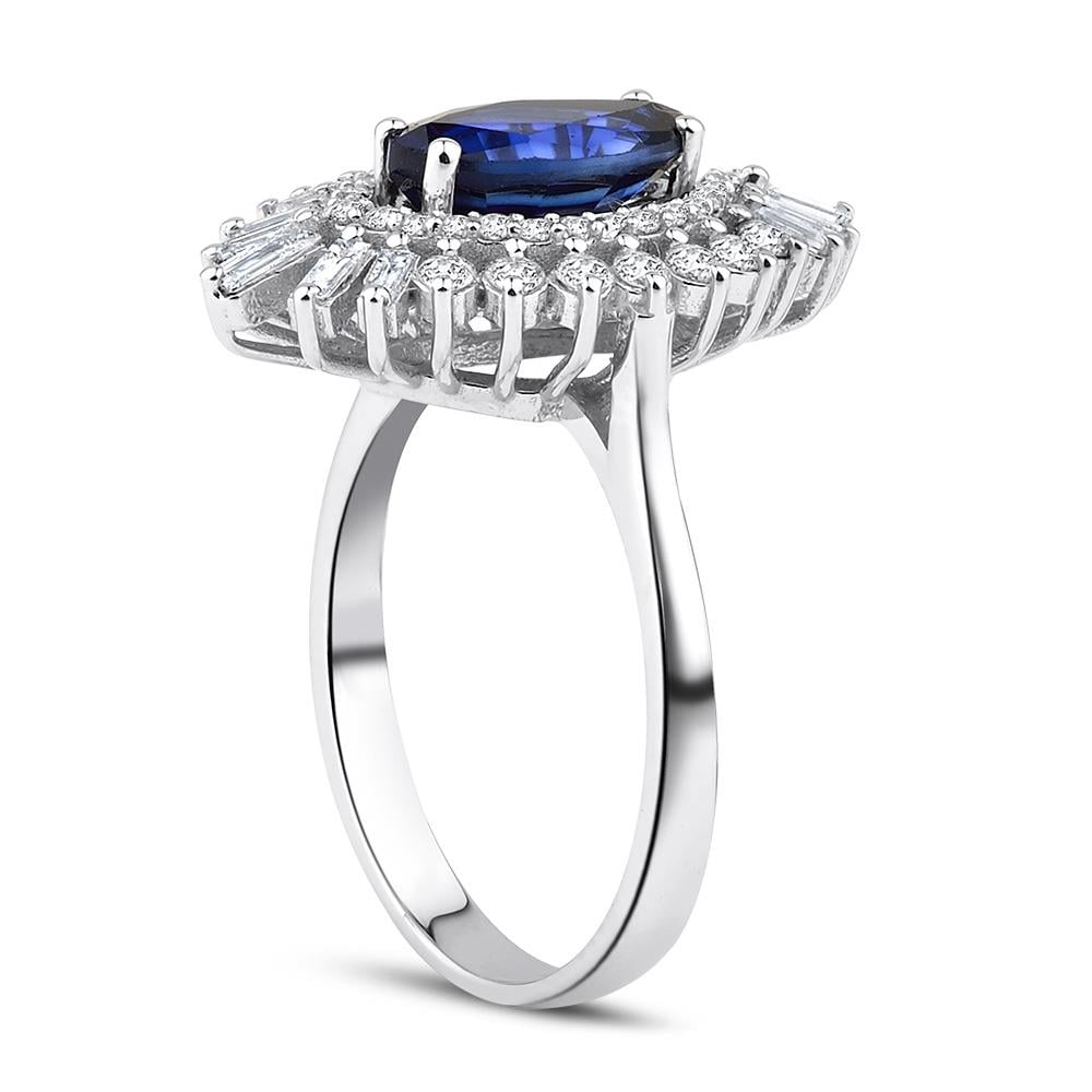 3.40 Karat Pırlanta Safir Yüzük