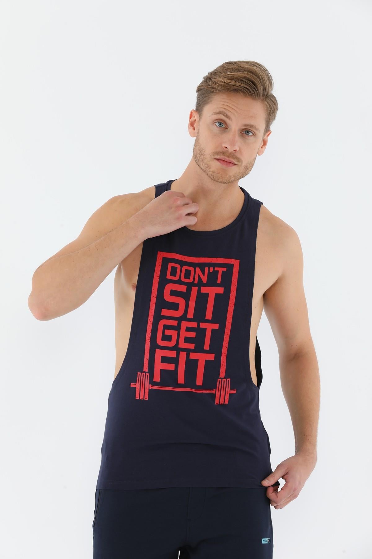 Maraton Active  Erkek Bisiklet Yaka  Kolsuz Gym Atlet 17544
