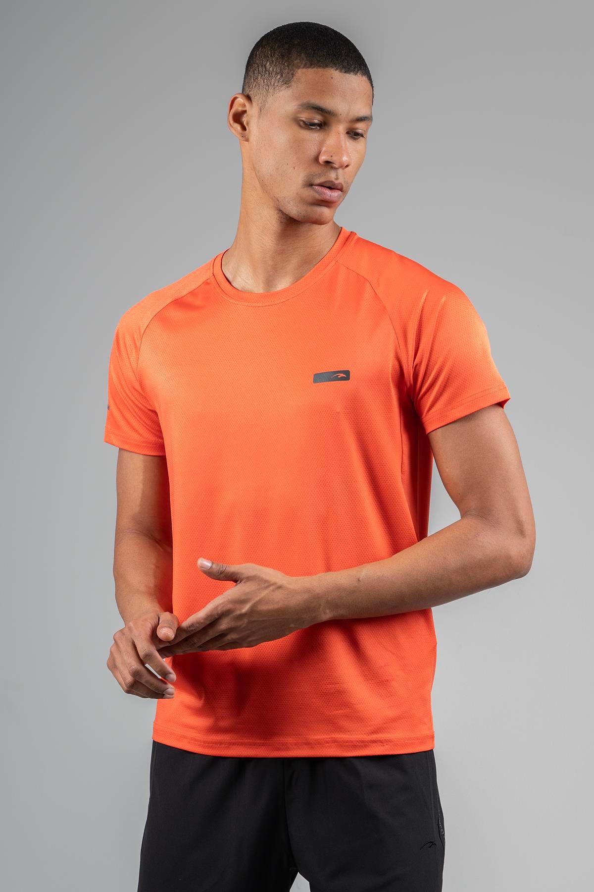 Maraton Active Regular Erkek Bisiklet Yaka  Reglan Kol Koşu Turuncu T-shirt 22750