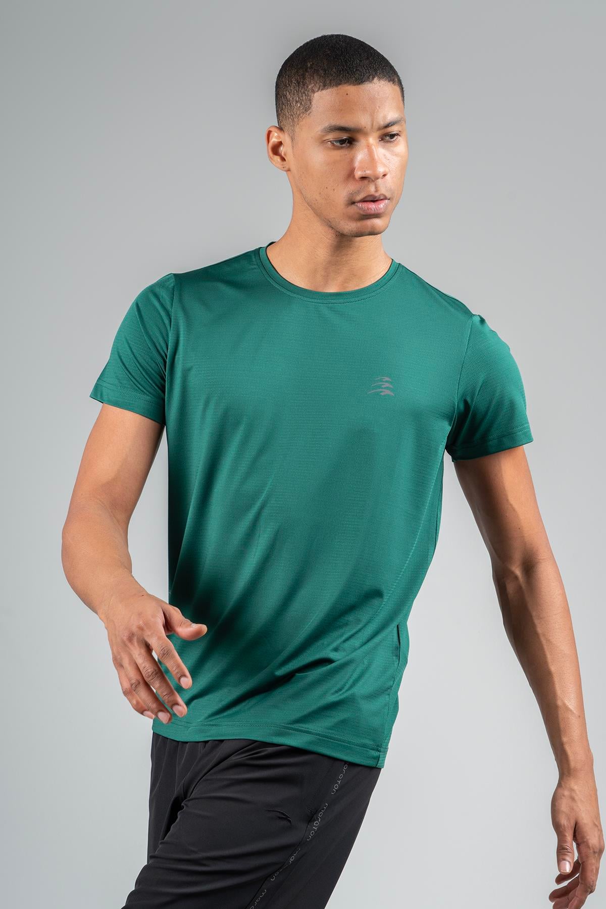 Maraton Active Regular Erkek Bisiklet Yaka  Kısa Kol Koşu Yeşil T-shirt 22751