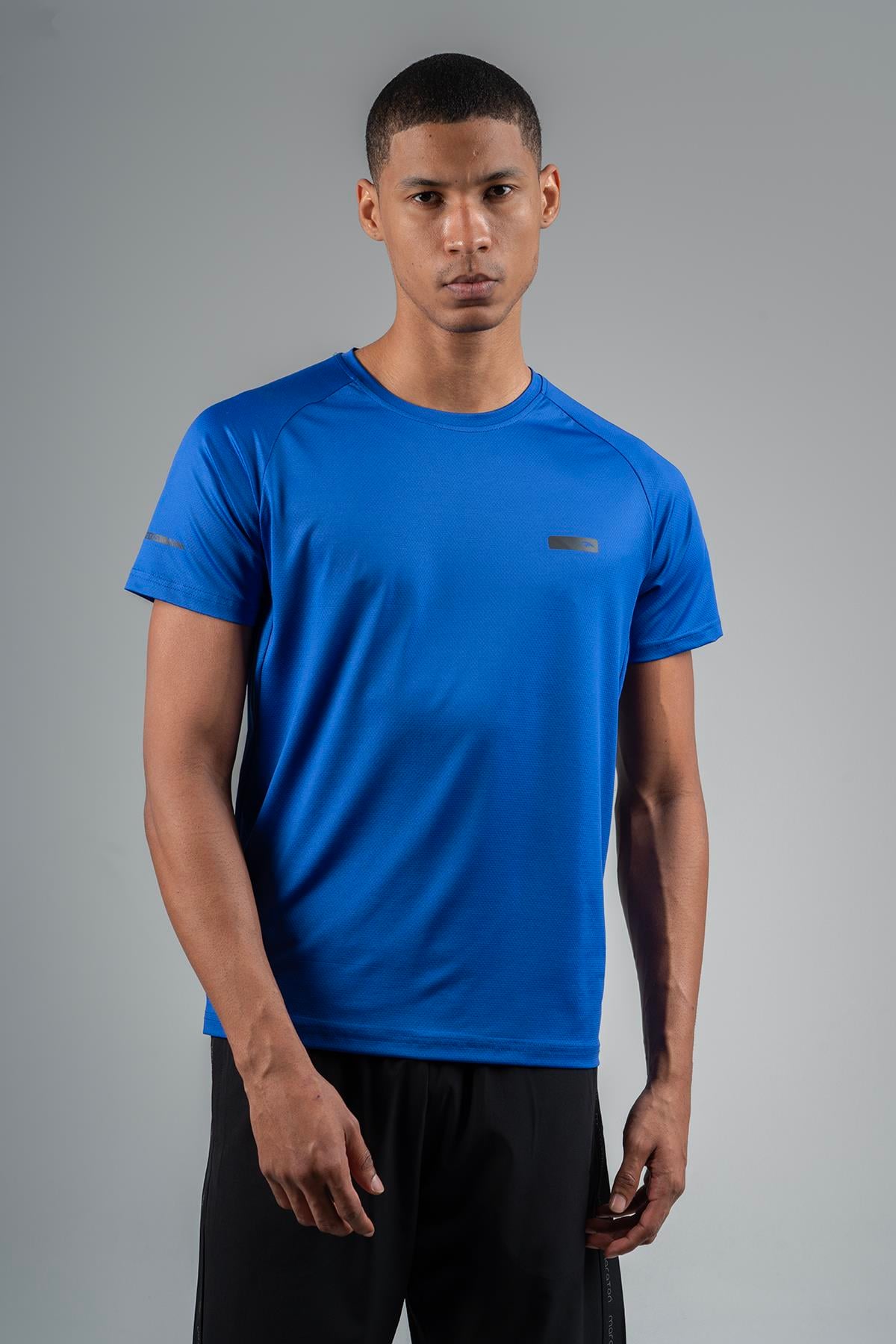 Maraton Active Regular Erkek Bisiklet Yaka  Reglan Kol Koşu Saks T-shirt 22750