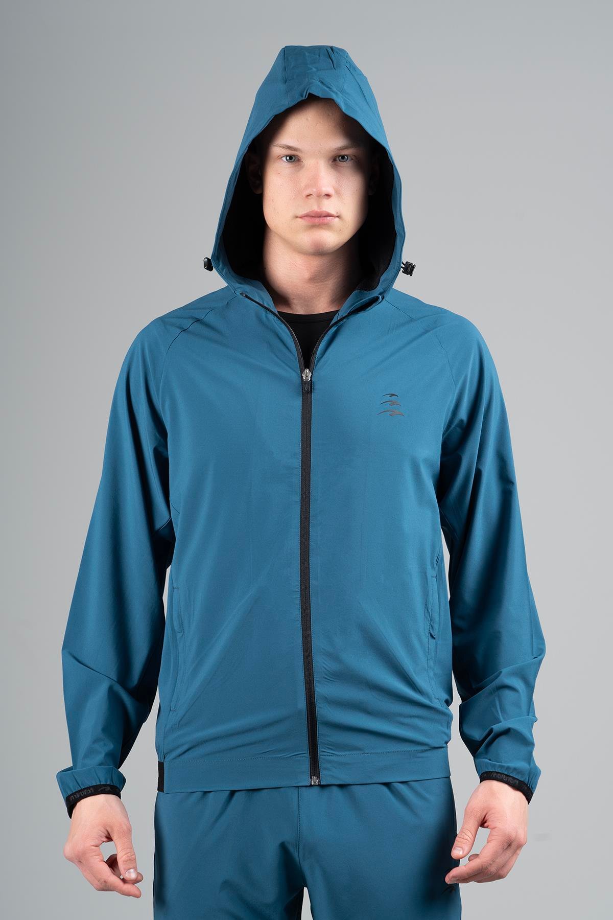 Maraton Active Regular Erkek Kapşonlu  Reglan Kol Koşu  Eşofman Üstü 22558