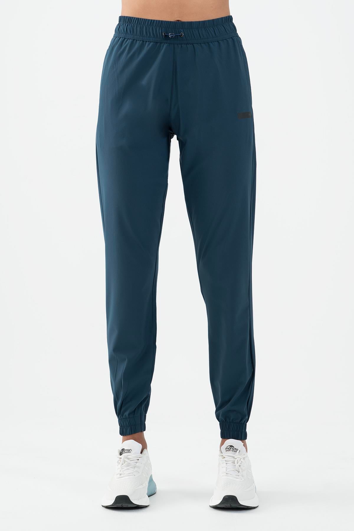 Maraton Active Regular Kadın  Dönüşlü Lastik Paça  Fitness Pantolon 22174