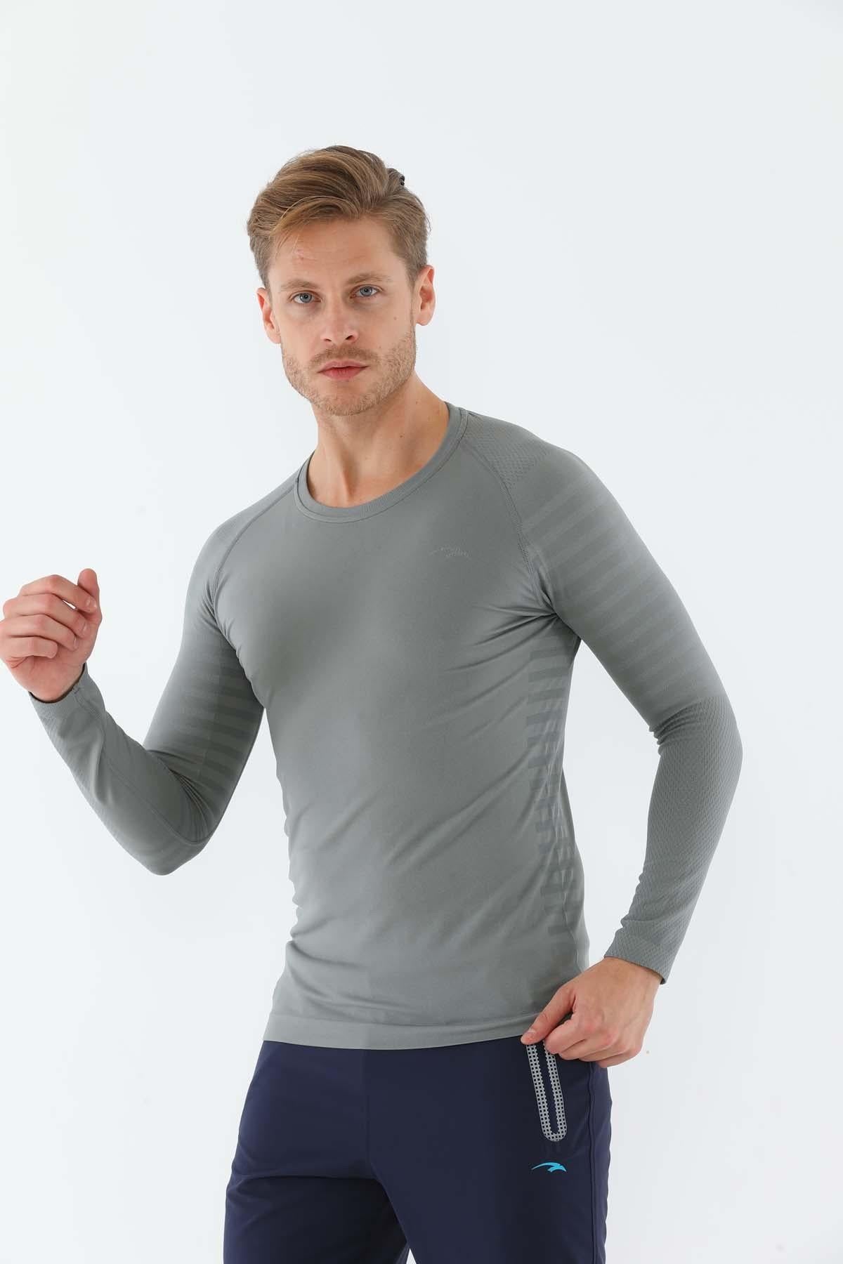 Maraton Active SlimFit Erkek Bisiklet Yaka  Uzun Kol Spor Sweatshirt 826019