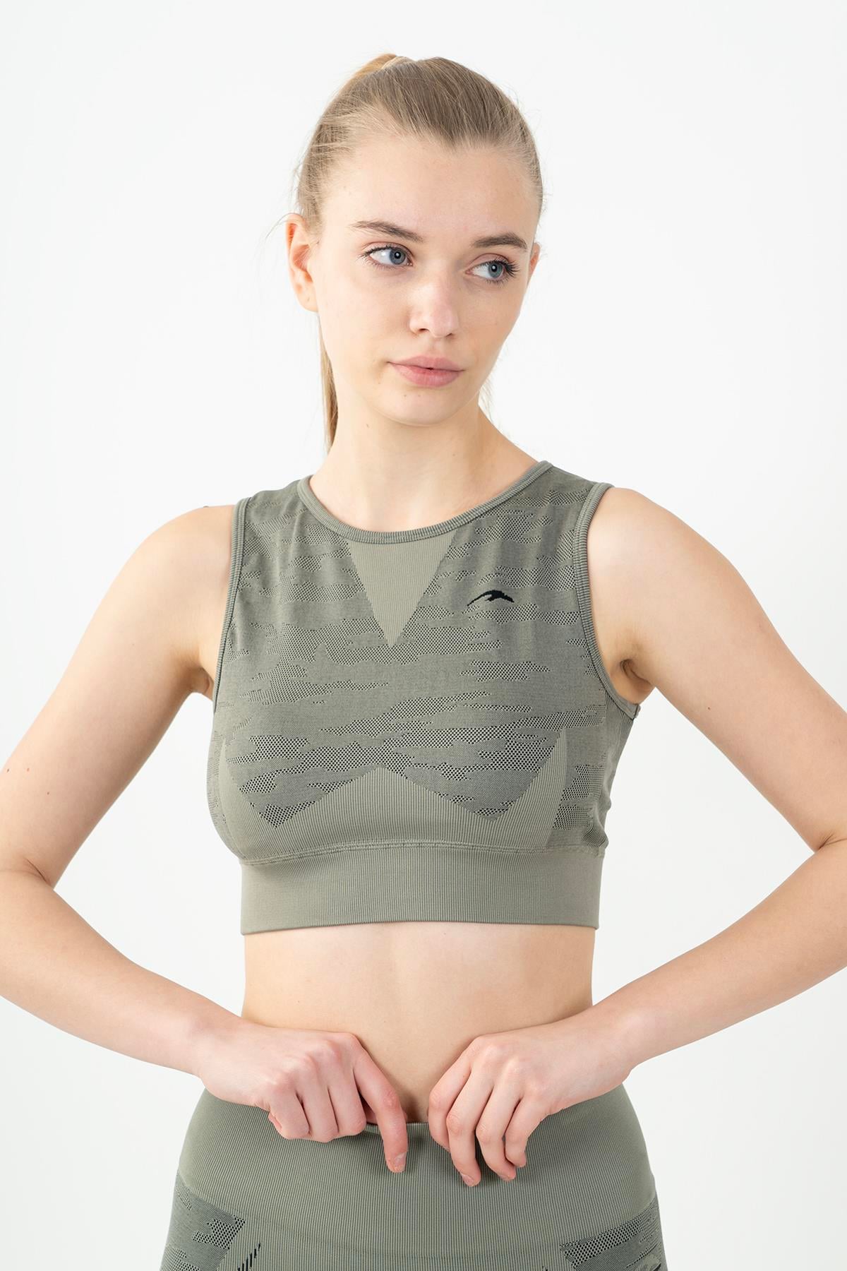 Maraton Active SlimFit Kadın Bisiklet Yaka  Kolsuz Fitness Bra 813054