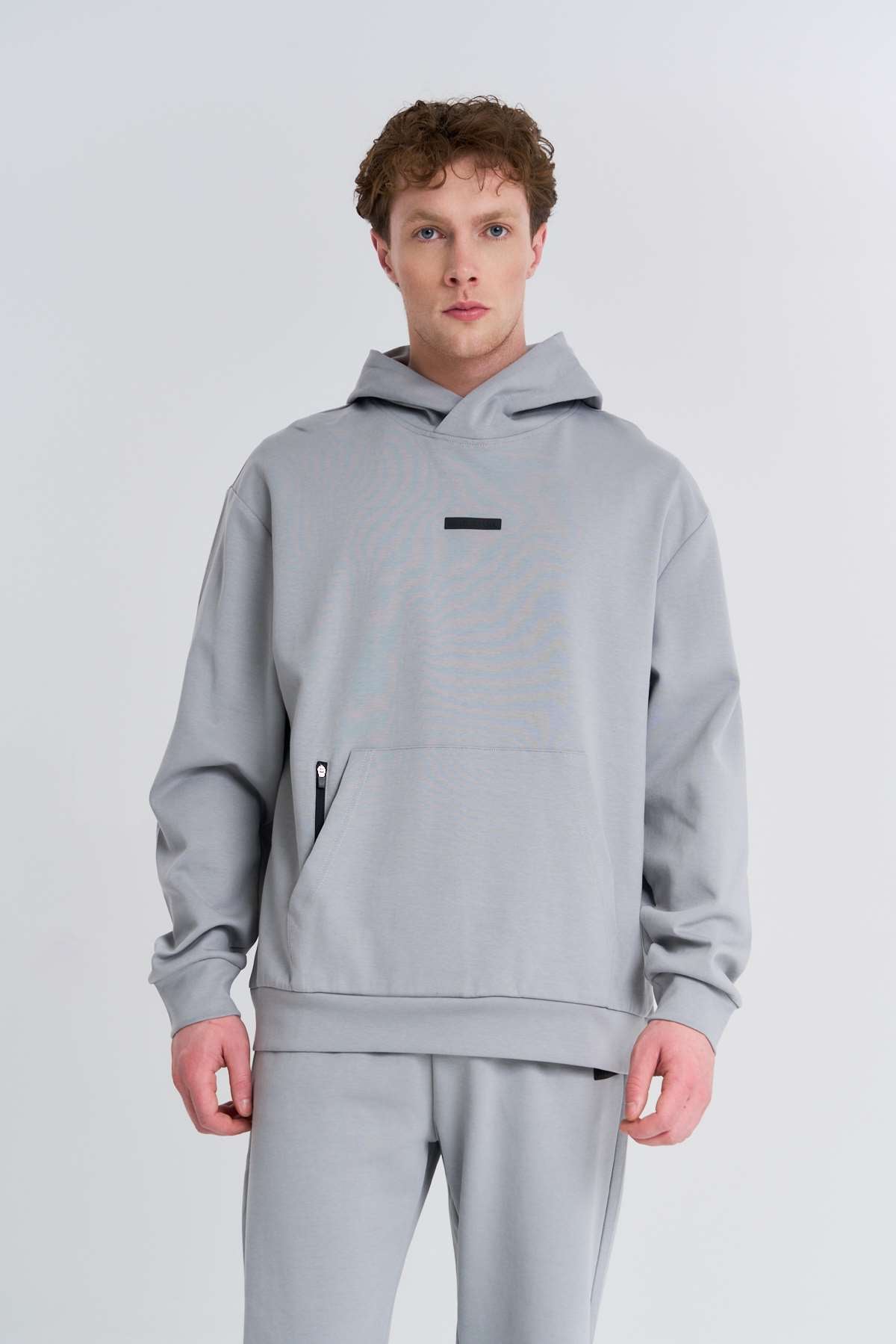 Maraton  Erkek Kapüşonlu  Gri- Sweatshirt