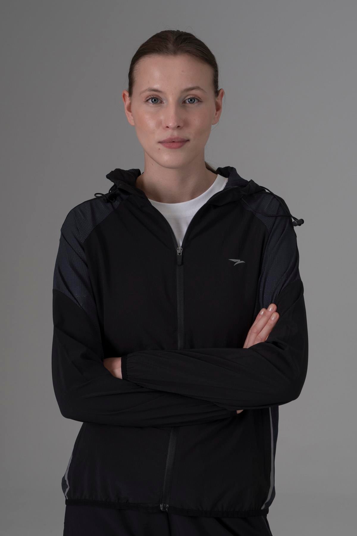 Maraton Regular Kadın Kapşonlu  Reglan Kol  Tracktop 23890