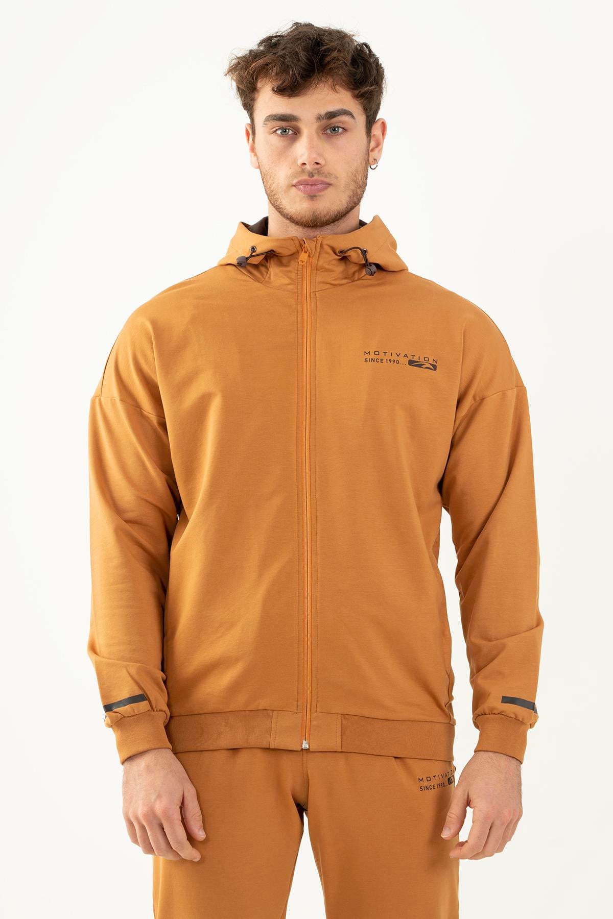 Maraton Sportswear Comfort Erkek Kapşonlu  Uzun Kol Basic Eşofman Üstü 21624